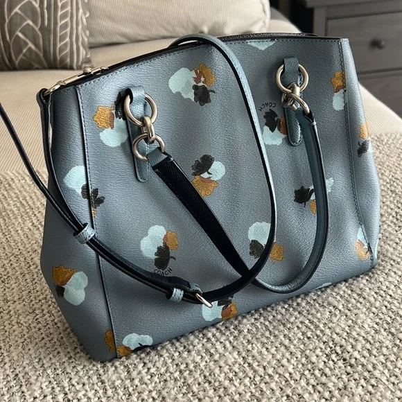 Coach Leather Crossbody Satchel Bag + Keychain - Picture 5 of 8